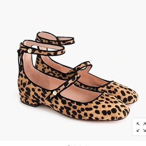 J Crew Poppy leopard ballet flats